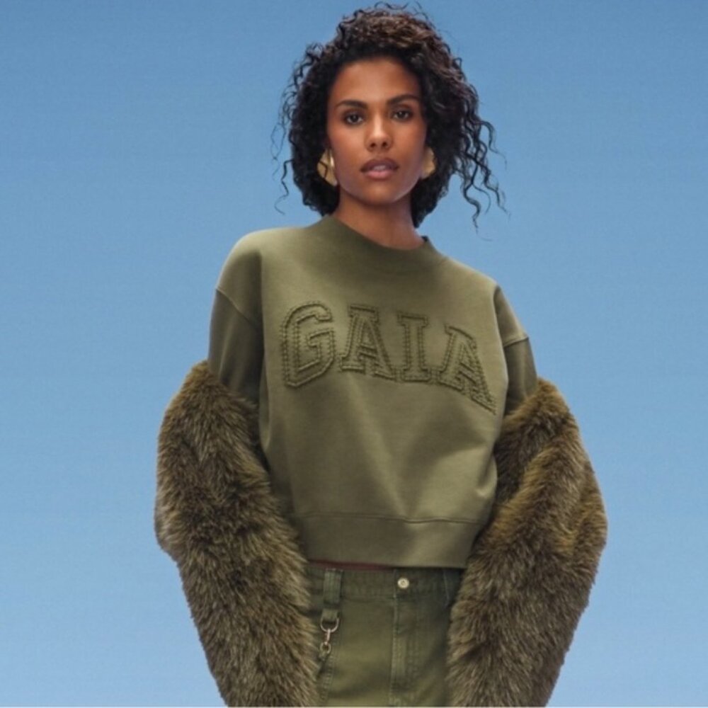 Gap x Cult Gaia Cropped Logo Sweatshirt - Picture 2 of 7